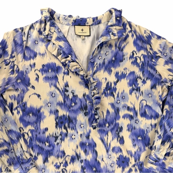 Tuckernuck Women's Long Sleeve Tate Mini Dress In “Blue Iris Breeze” Size Medium - Picture 6 of 11